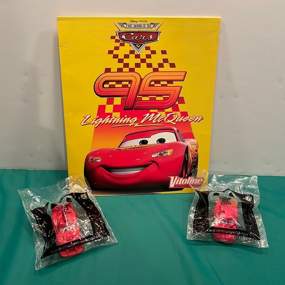 McDonalds toys-Cars on the Road-#4 Rumbler & #7 Cave Lightning McQueen & Folder - Picture 1 of 7